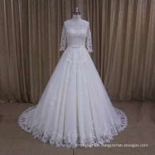 Ak003 Haute qualité jolie dentelle robe de mariée trimestre manches